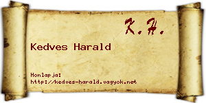 Kedves Harald névjegykártya